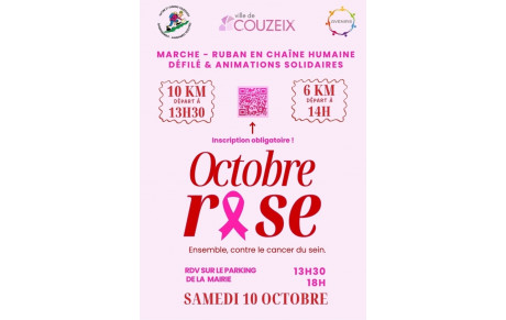 Samedi 10 Octobre , Octobre Rose à Couzeix